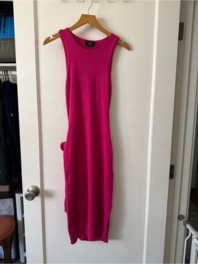 VICI Hot Pink Sleeveless Knit Bodycon Midi Dress